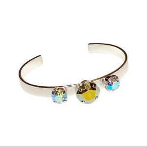 Fancy Stare Swarovski Three Setting Cuff Bracelet